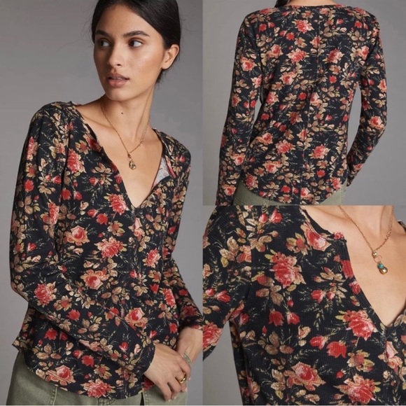 NWT long sleeve cotton blouse by Anthropologie - Picture 1 of 16